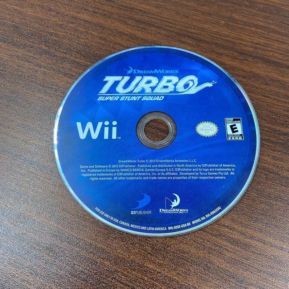 Turbo Super Stunt Squad Nintendo Wii 2013 Video Game Disc Only DreamWorks NTSC-U